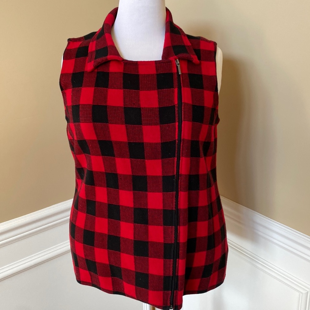 Chaps Red/Black Buffalo Plaid Vest, 2X